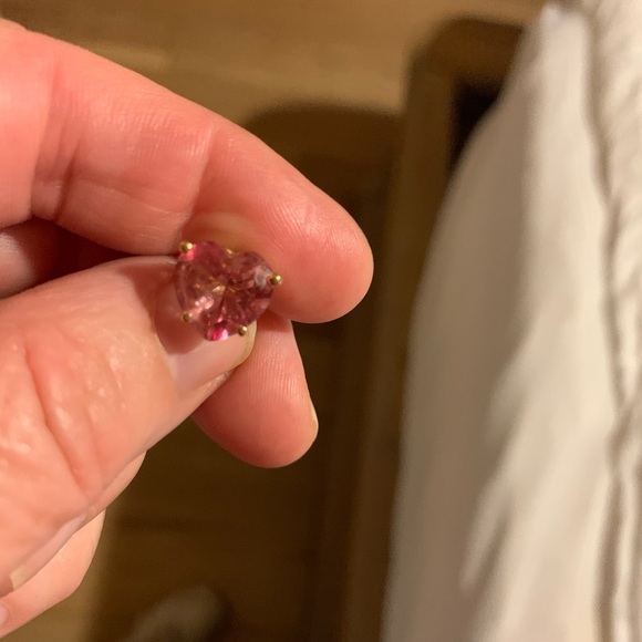 Estate 14k Pink Topaz Pendant and stud earring set VINTAGE,JUST Shy of 11grams! - Picture 7 of 8